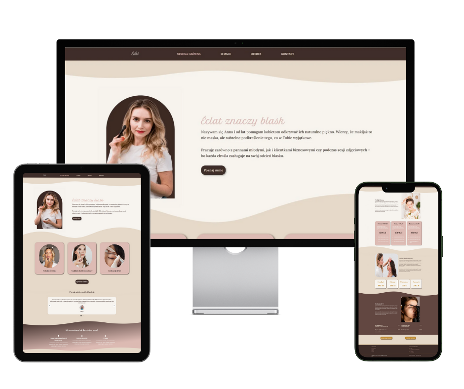 strona internetowa www branzy beauty szablon